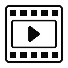 filmstrip Icon. User interface Vector Illustration, As a Simple Vector Sign and Trendy Symbol in Line Art Style, for Design and Websites, or Mobile Apps,
