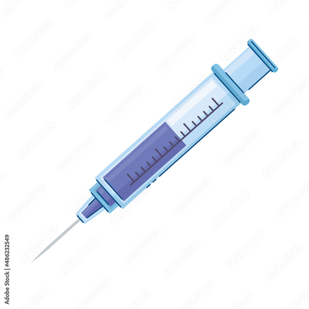 Wall mural medical syringe with needle