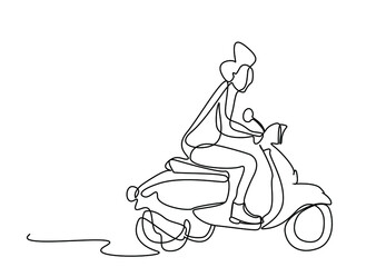 happy and confident beautiful woman riding a motorcycle