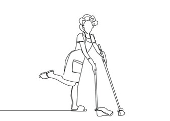 Obraz premium cleaning woman at home and at work posing with cleaning supplies