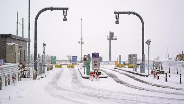 ETC入り口　大雪の日