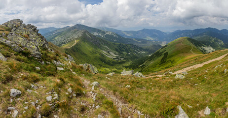Fototapeta na wymiar Ridge of Nizke Tatry mountains from Krupova Hola mountain, Slovakia