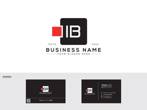 Initial letter IB logo, abstract Ib stylish logo with overlap vintage font in flat design monogram illustration