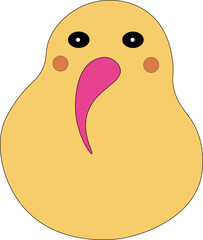 yellow duck isolated on white design for cute and lovely logo