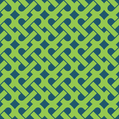 Seamless pattern with intertwining lines creating abstract shapes. Used for packaging, fabrics, background and other products.