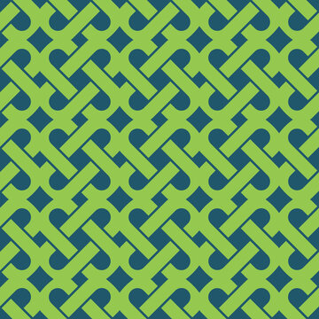 Seamless pattern with intertwining lines creating abstract shapes. Used for packaging, fabrics, background and other products.