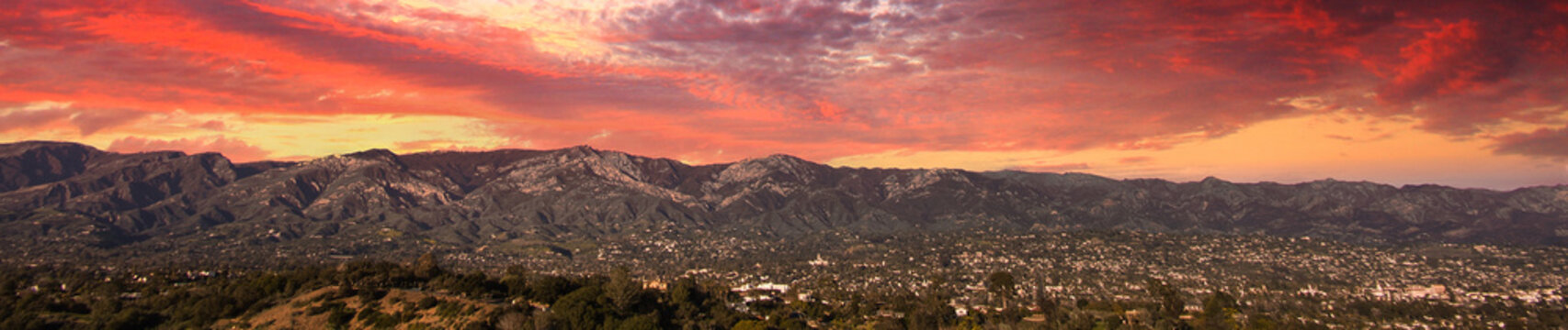 Sunset view of Santa Barbara from Elings park