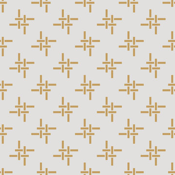 Seamless vector pattern. Abstract geometric background from perpendicular lines. Soft beige-yellow color. Used for packaging, fabrics, backgrounds and other products.