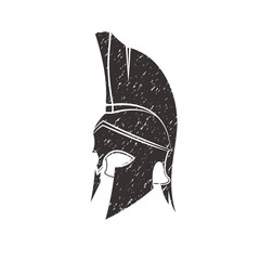 Spartan warrior helmet vector illustration - obrazy, fototapety, plakaty