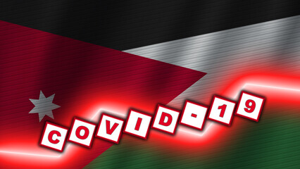 Jordan Wavy Fabric Flag, Covid-19 Coronavirus Title, 3D Illustration