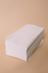 Eco friendly napkins on beige background