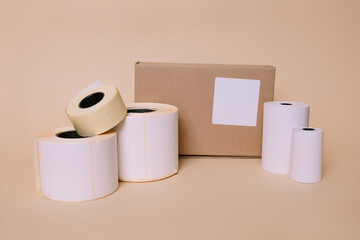 Adhesive tape for price tags check tape on background