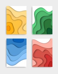 Abstract Paper Cut Illustration Background