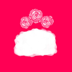 Greeting card with flowers for congratulations. Sample.