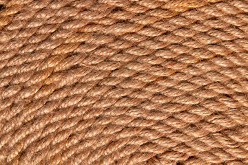 Close up view of brown rope pattern.