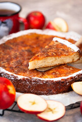 Homemade delicious apple pie, close up