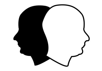 Icono de doble cara por problemas de bipolaridad. 