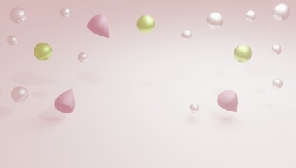 abstract background with geometric shapes. Delicate pink 3D background