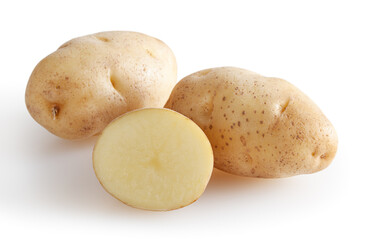 Potatoes isolated on white background with clipping path