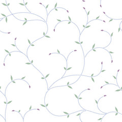 seamless pattern of branches and leaves