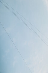 Diagonals in the sky, power lines,minimalism in the sky