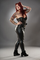 Glamour plus size model with tattoos
