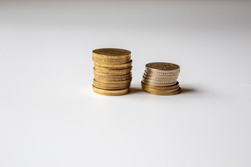 turkish coin on white background