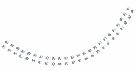 Animal foot print direction point for map. Vector stock illustration isolated on white background for trajectory graphic template. 