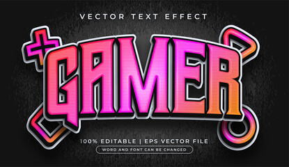Gamer editable text effect style