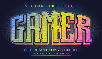 Gamer text, light and glow editable text effect © Aze