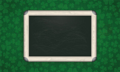 Long St Patricks Day Green Shamrock Blackboard Banner