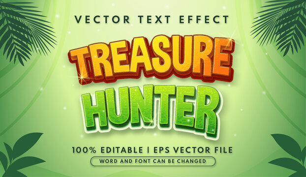 Cartoon Treasure Hunter editable text effect style