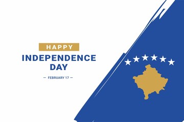 Kosovo Independence Day. Vector Illustration. The illustration is suitable for banners, flyers, stickers, cards, etc.