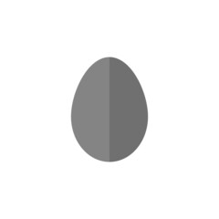 Egg grey flat vector icon