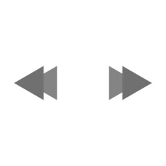 Forward and Backward grey flat vector icon