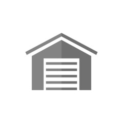 Garage grey flat vector icon