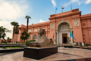 Egyptian Museum or Museum of Cairo building in Cairo downtown, Egypt