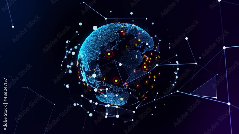 Aufkleber global communication network concept. digital transformation. dx.