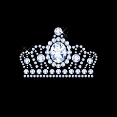 ダイヤモンドのお洒落なティアラ