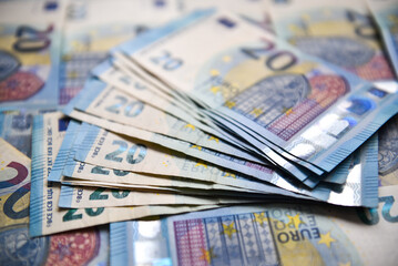 European money in banknotes of twenty euros
