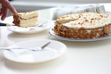 piece of cake on plate