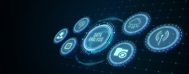 Internet, business, Technology and network concept. Data Analysis for Business and Finance Concept. Information report for digital business strategy. 3d illustration.