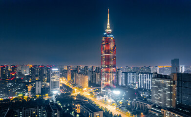 Fototapeta na wymiar Night view of Changzhou City, Jiangsu Province, China