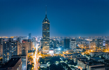 Naklejka na ściany i meble Night view of Changzhou City, Jiangsu Province, China