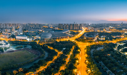 Night view of Changzhou City, Jiangsu Province, China