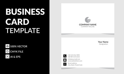 Simple business card design template with front and backside	