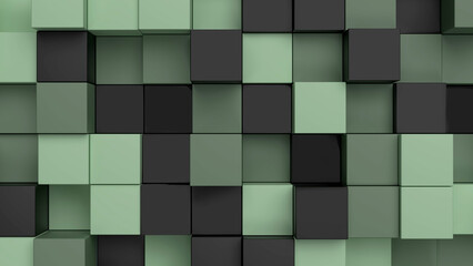 Abstract cubes background. Interior panel design. 3d render illustration