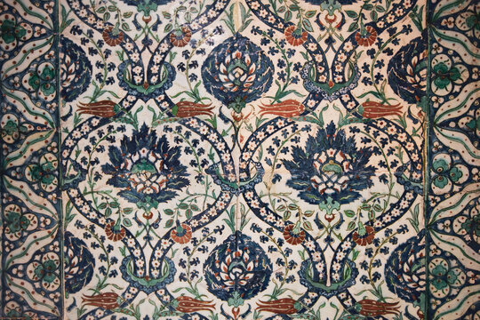 Beautiful islamic mosaic pattern close up, Cairo
