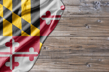 United States country state Maryland on old wooden pattern table board - 486252543