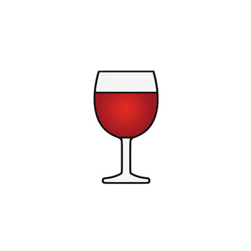 Wine glass icon isolated on white
